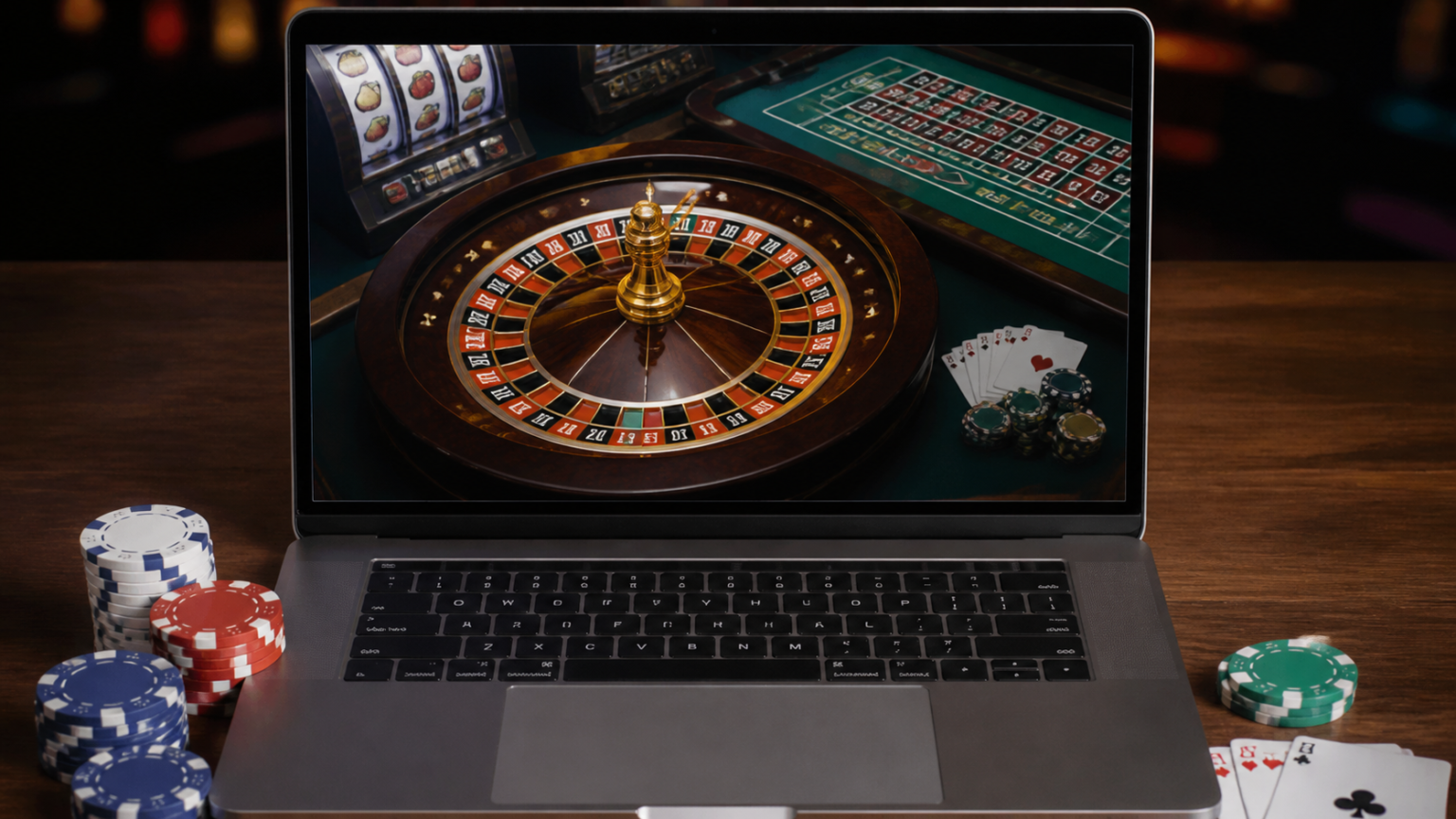 Schermata di un casino online con roulette e carte