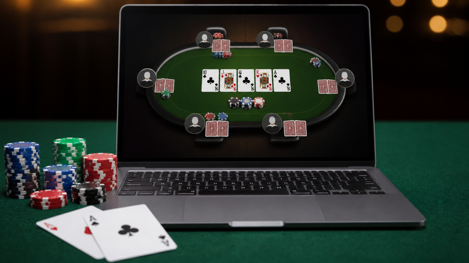 เกมโป๊กเกอร์ออนไลน์: A Practical Guide to Smarter Play Online poker game on a laptop with cards and chips