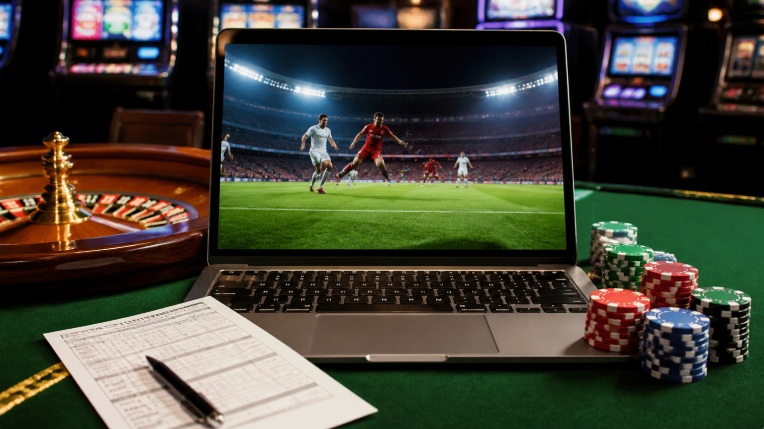 Online Sports Betting Malaysia: A Practical Guide for Readers Online sports betting setup with laptop, betting slip, and live sports screen