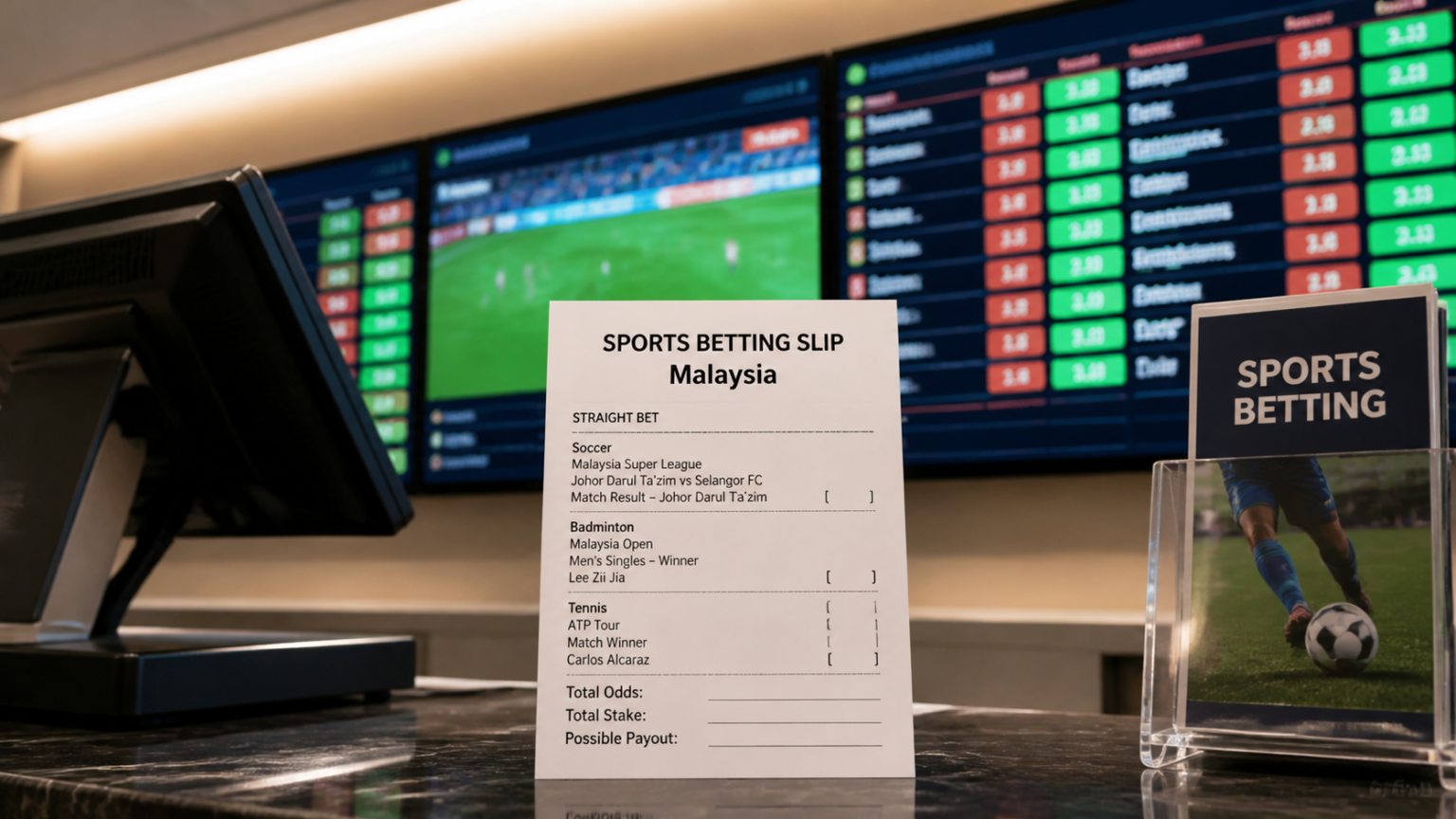 Online Sports Betting Malaysia: A Practical Reader Guide Sports betting slip and odds screen for online sports betting Malaysia