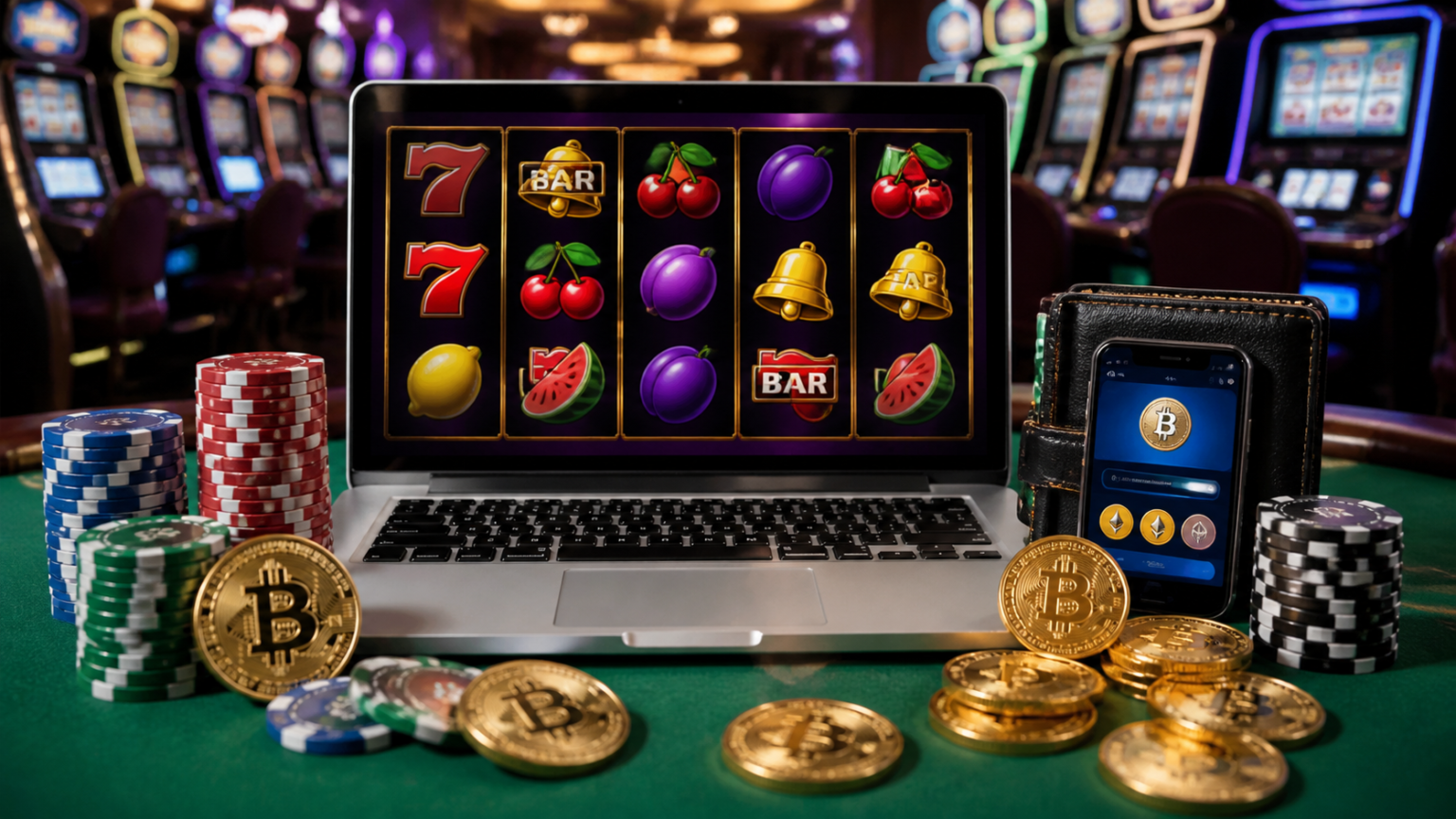 What Makes the best crypto casino Worth Your Time Crypto casino gaming setup with slot machines and digital wallet